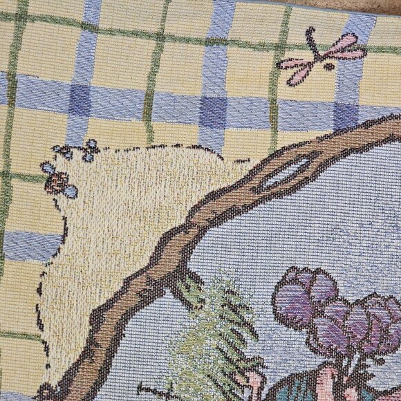 Winnie The Pooh Wall Tapestry Hanging Crown Crafts Piglet Yellow USA Made 27" - Picture 5 of 9